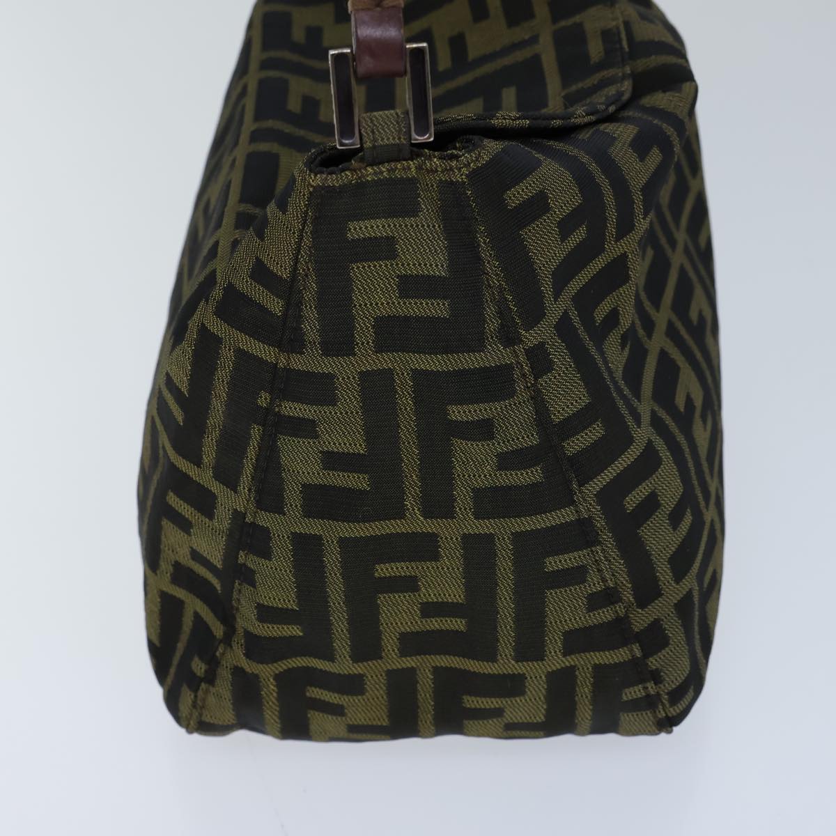 FENDI Zucca Canvas Shoulder Bag Brown Blackbs13717