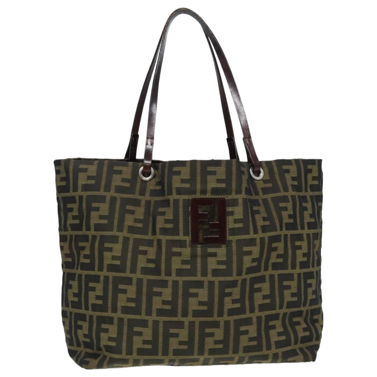 FENDI Zucca Canvas Tote Bag Brown Blackbs15988