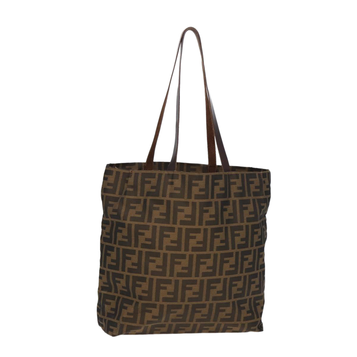 FENDI Zucca Canvas Tote Bag Brown Blackbs16071