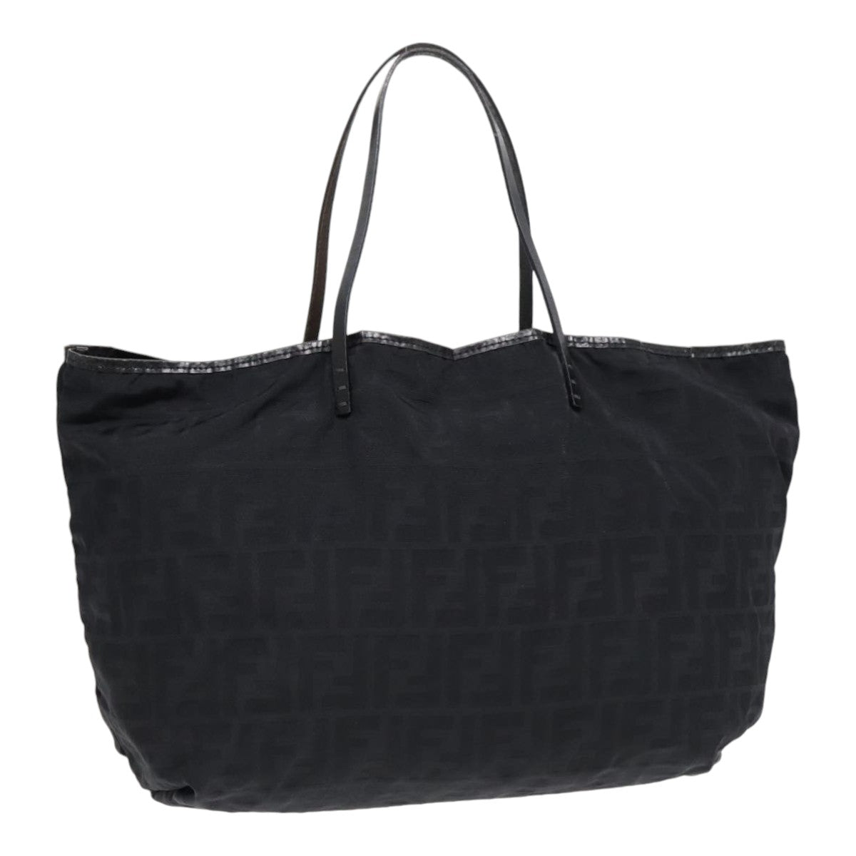 FENDI Zucca Canvas Tote Bag Nylon Blackbs18020