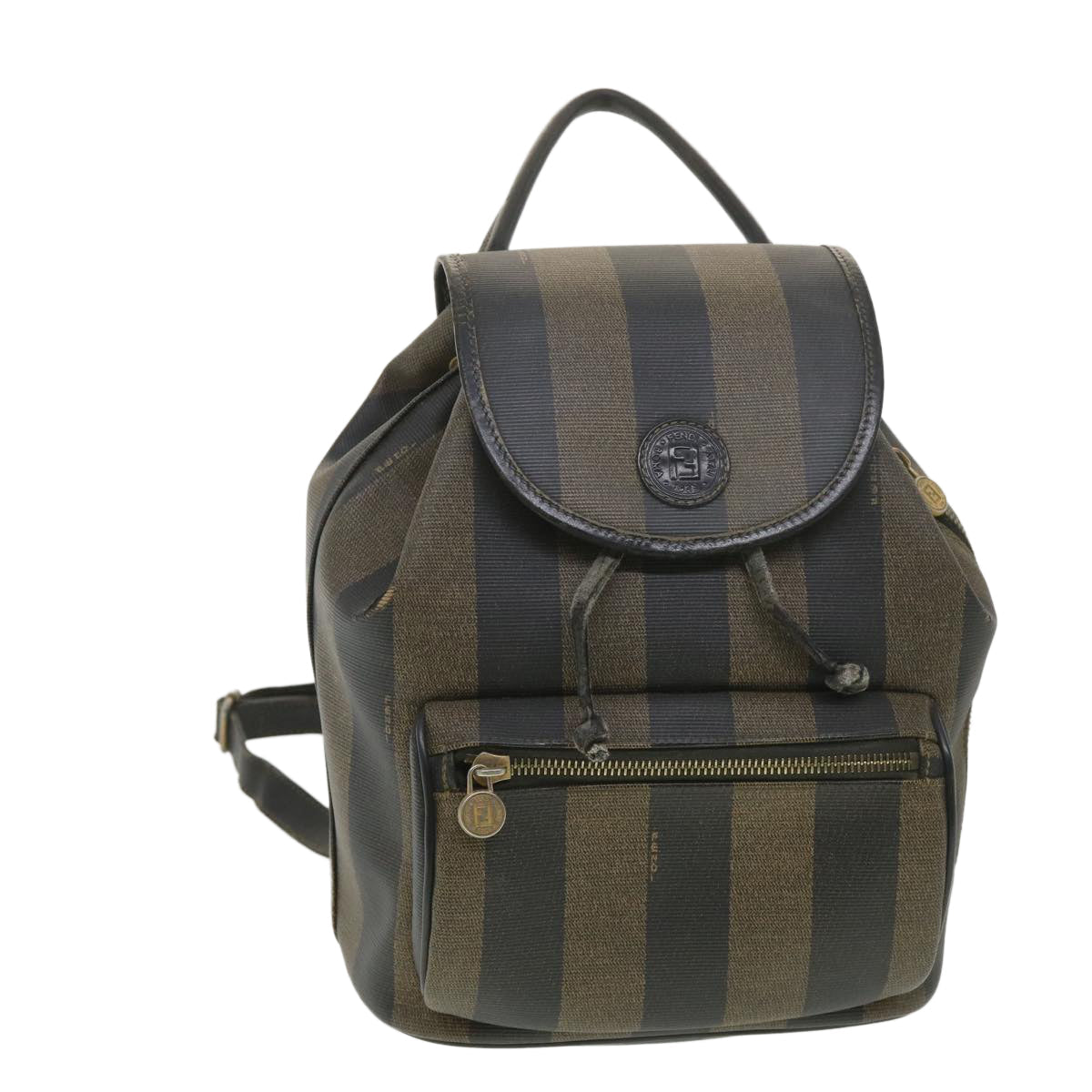 FENDI Pecan Canvas Backpack Brown Black bs4573