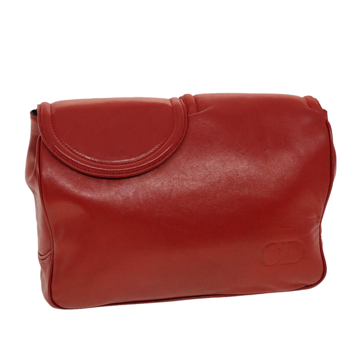 CHRISTIAN DIOR Clutch Bag Leather Red bs5260