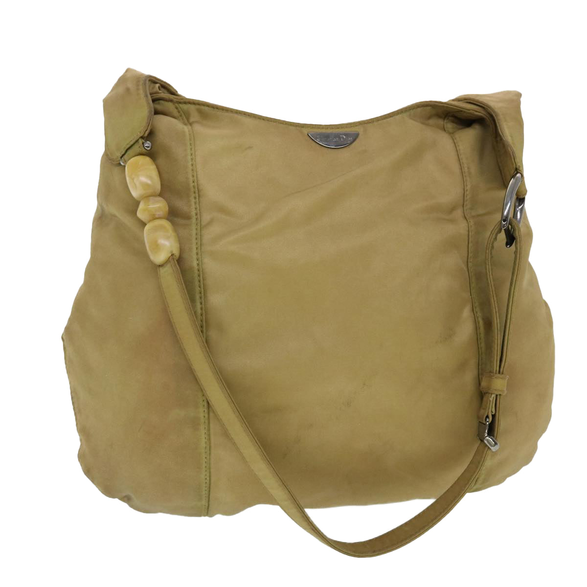 CHRISTIAN DIOR Shoulder Bag Nylon Khaki bs5617