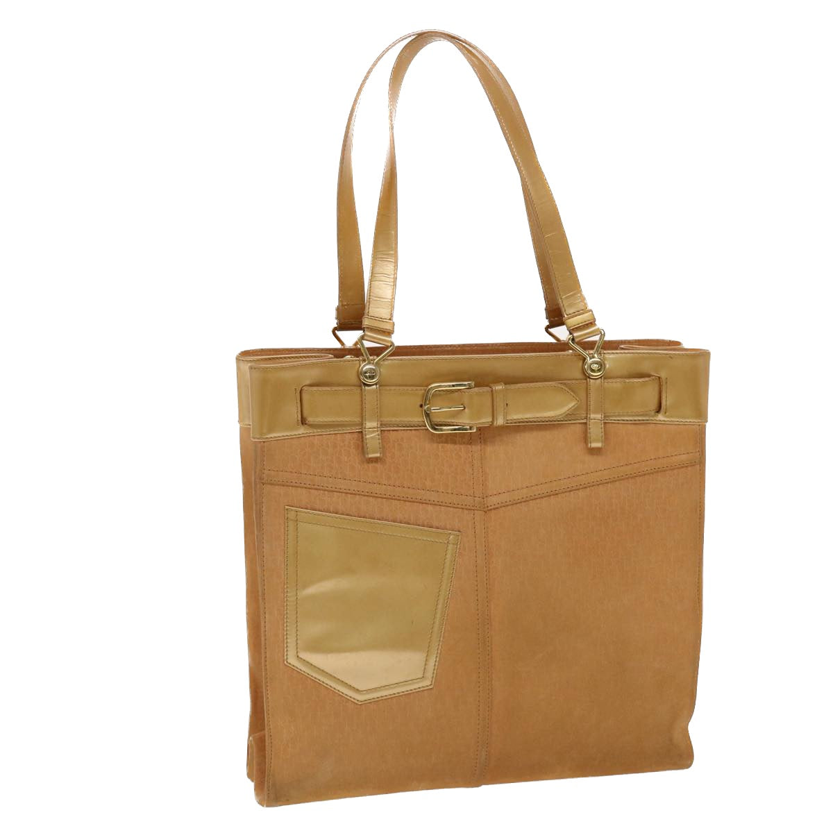 CHRISTIAN DIOR Trotter Canvas Tote Bag Beige bs6841