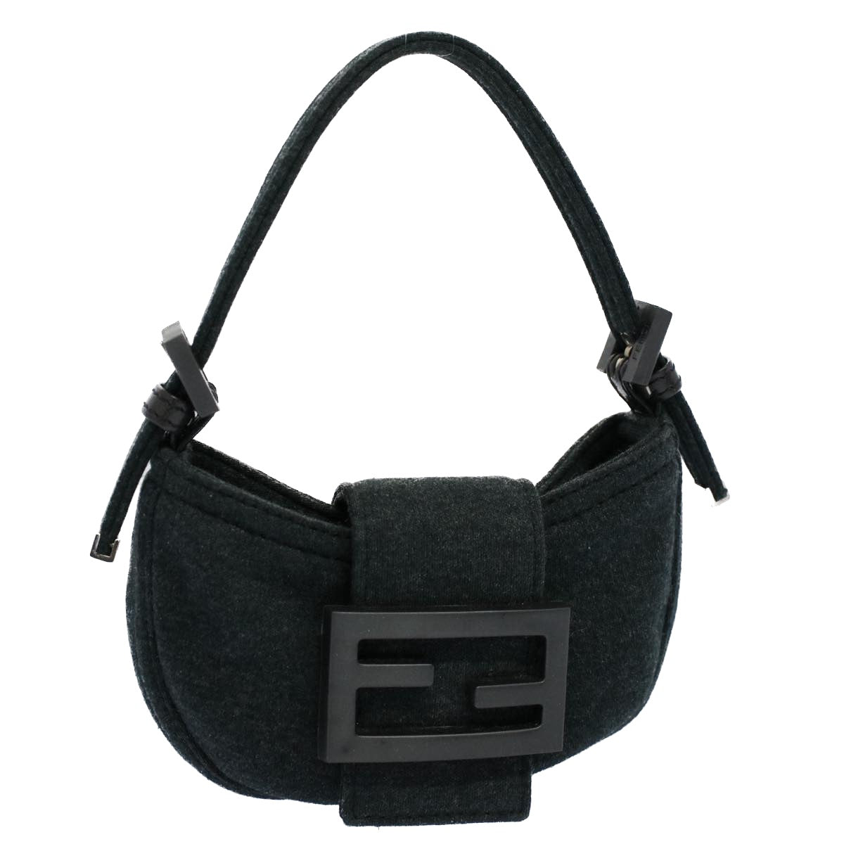 FENDI Mini Mamma Baguette Pouch Cotton Graybs8606