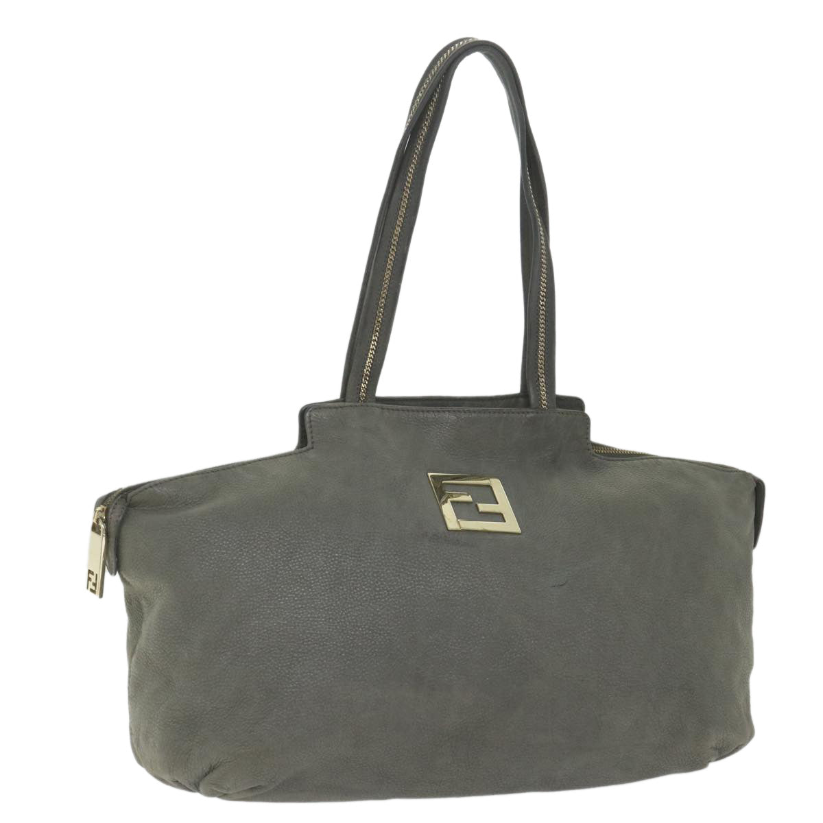 FENDI Tote Bag Leather Graybs9668