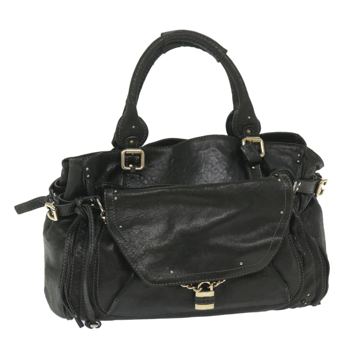 Chloe Shoulder Bag Leather Black bs9806