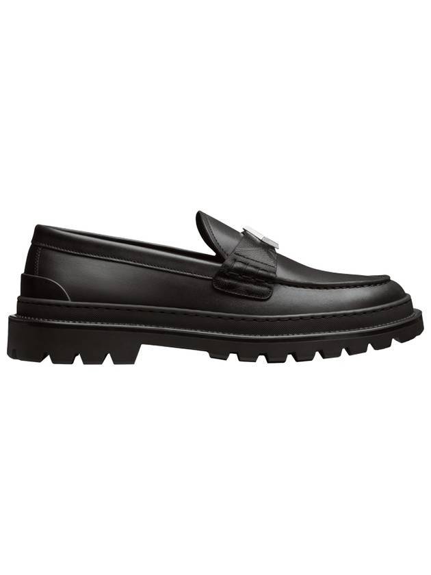 Explorer CD Diamond Canvas Smooth Calfskin Loafers Black Dior