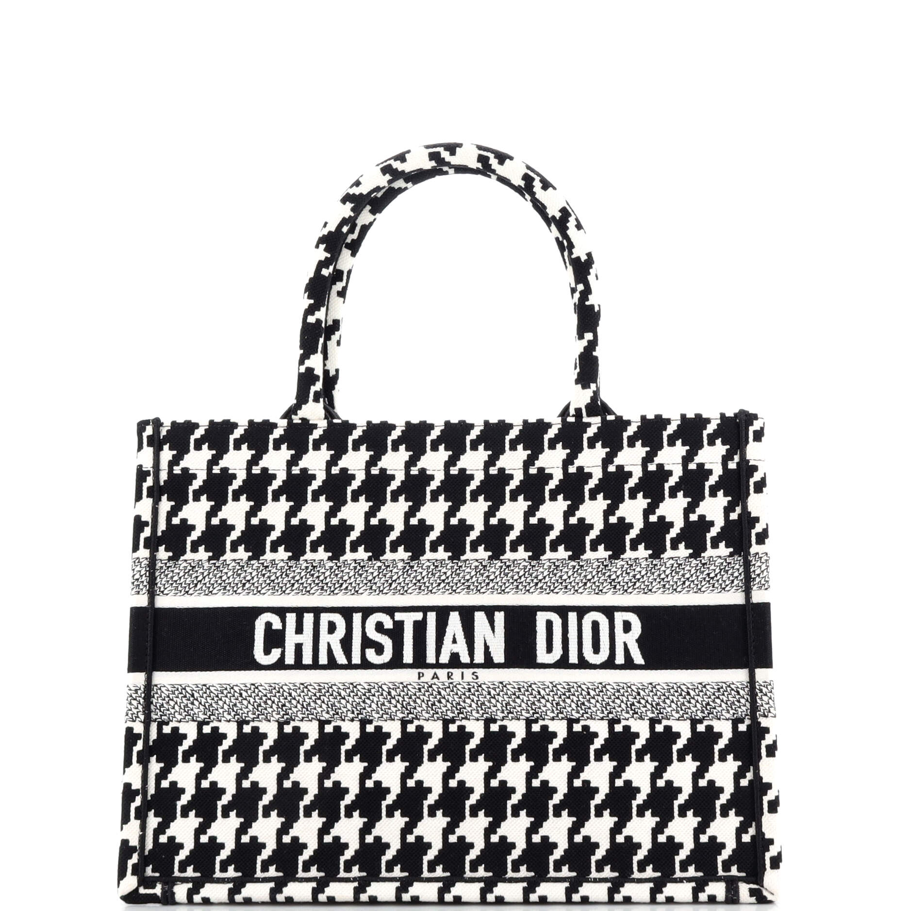 Dior Book Tote Houndstooth Canvas Medium
