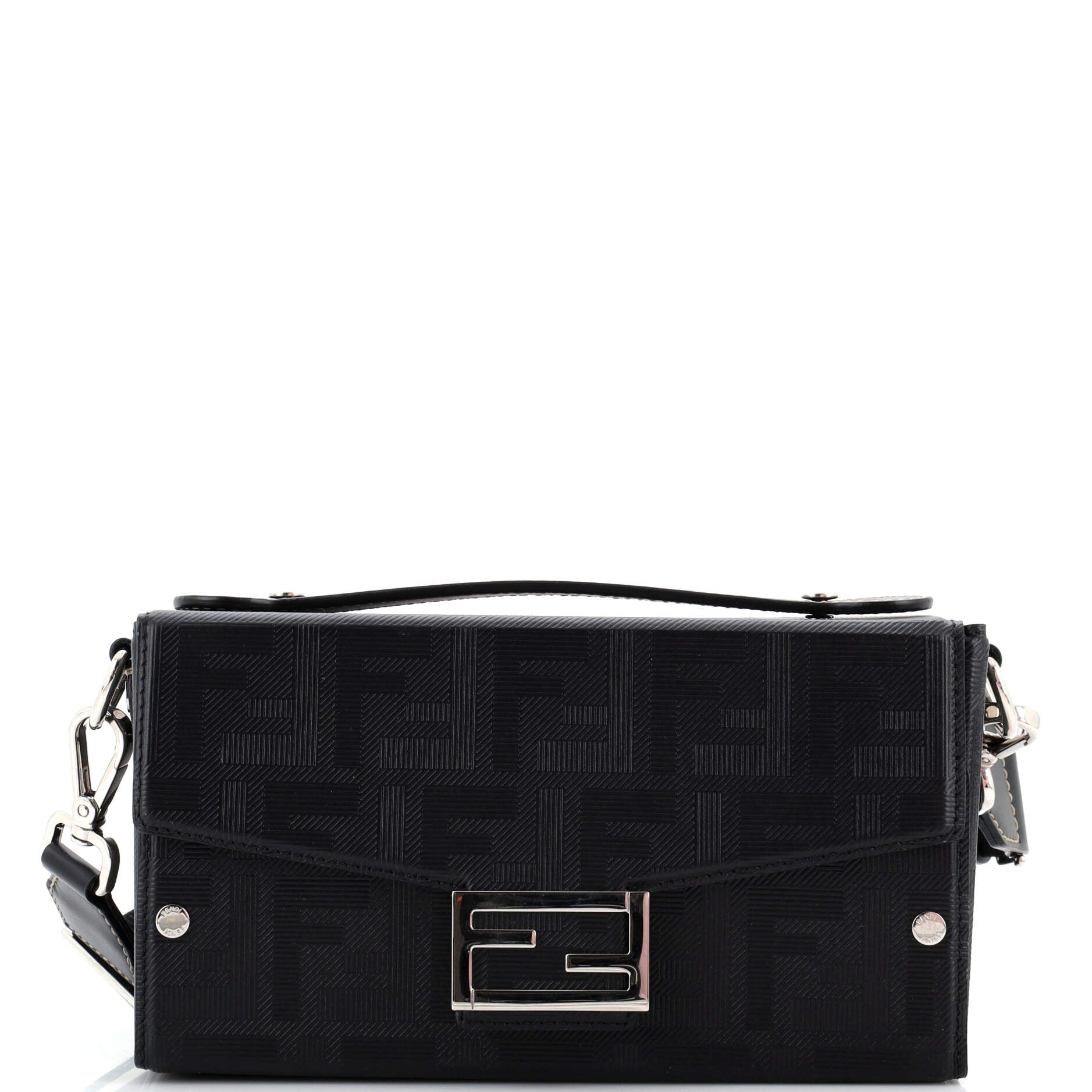FENDI Baguette Soft Trunk Bag Zucca Leather