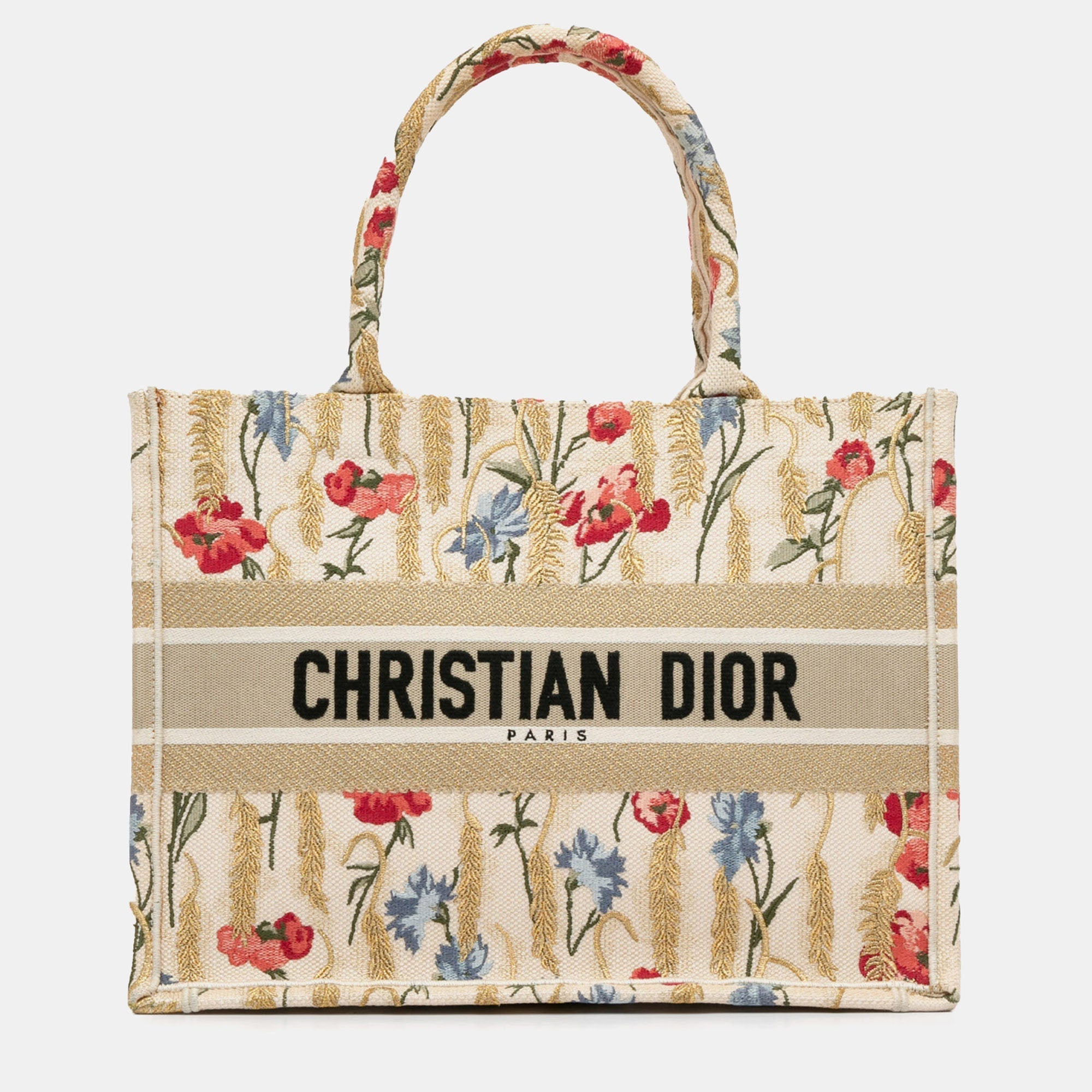 Dior Medium Embroidered Hibiscus Book Tote Bag