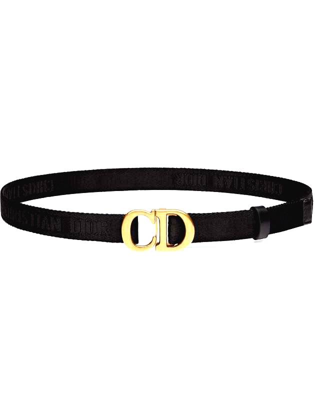 Saddle 20mm Jacquard Belt Black Antique Gold Dior