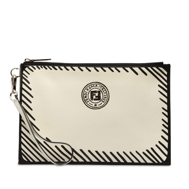Fendi x Joshua Vidas Backpack Second Bag 7N0110 White Black Leather Fendi
