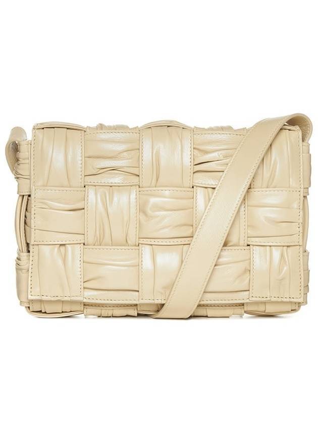 Bottega Veneta Cassette Intrecciato Leather Cross Bag Porridge