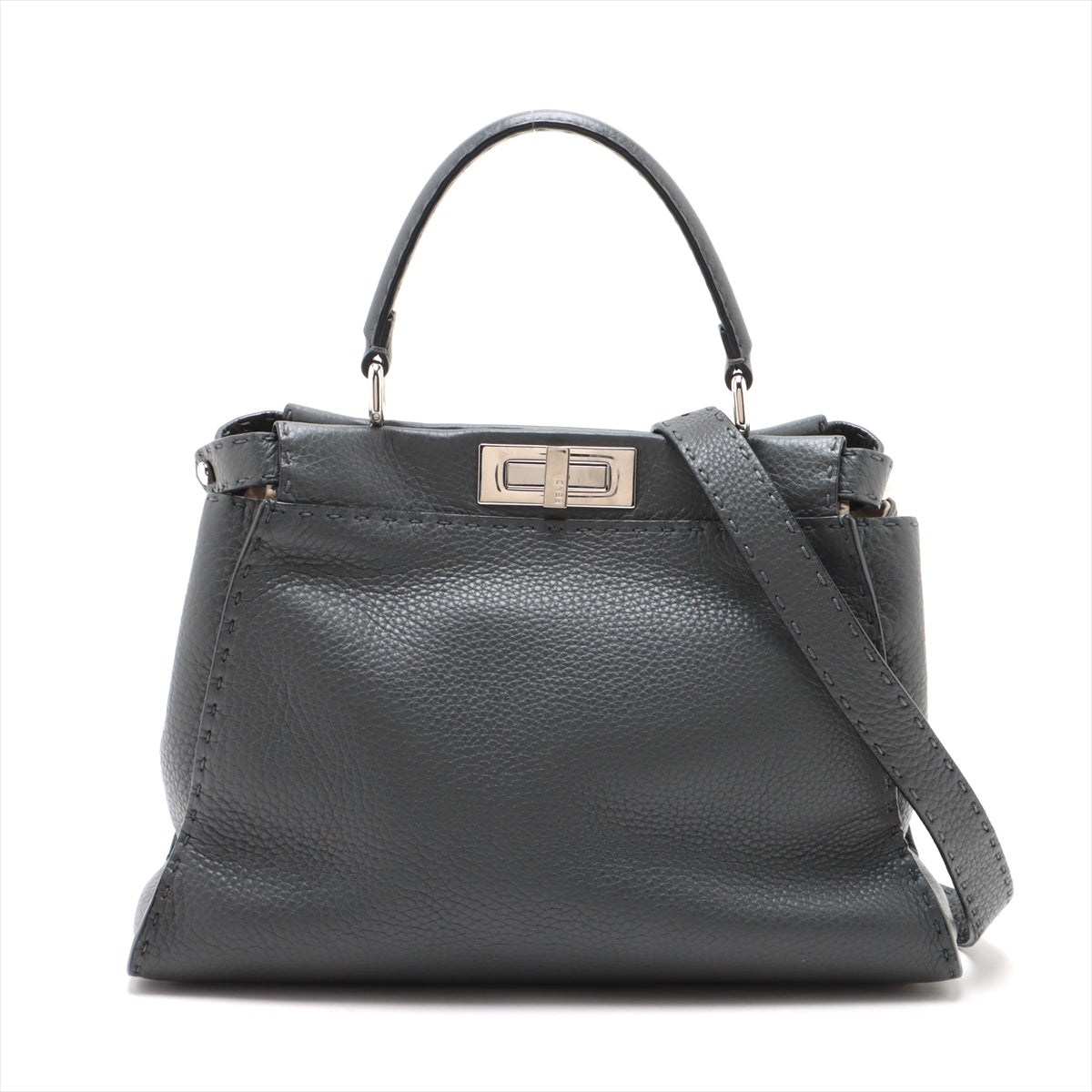 Fendi Peekaboo Regulator Selleria Leather 2WAY Handbag Gr 8BN290