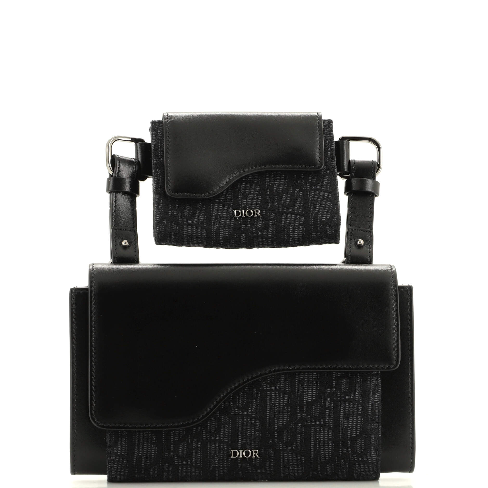 Dior Elite Shoulder Pouch Oblique Canvas and Calfskin
