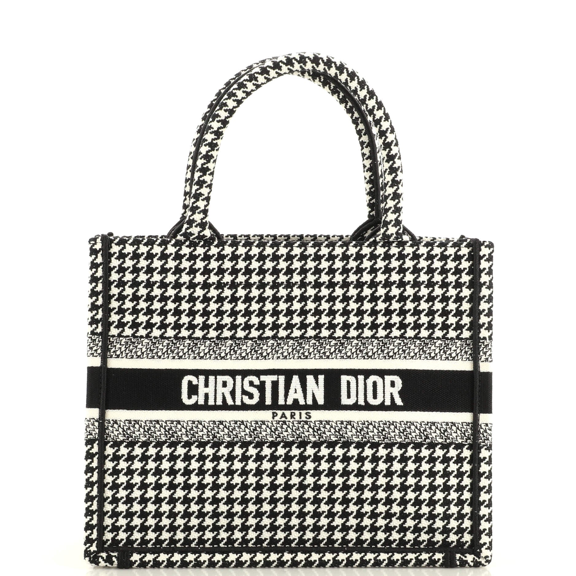 Dior Book Tote Houndstooth Canvas Small