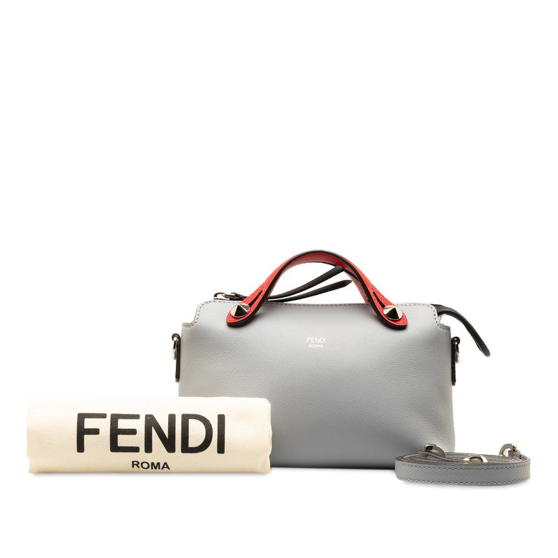 Fendi Byzaw Mini Handbag 2WAY 8BL135 Gray Red Leather Fendi