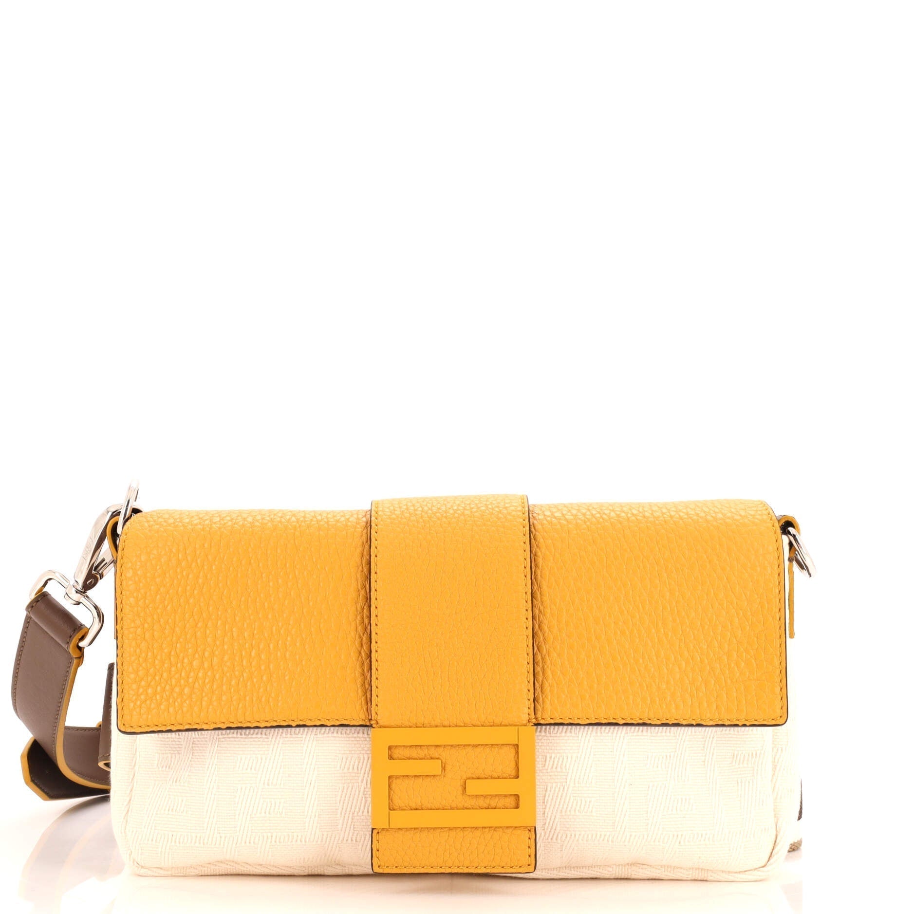 FENDI Baguette Convertible Belt Bag Zucca Canvas with Canvas and Leather Medium