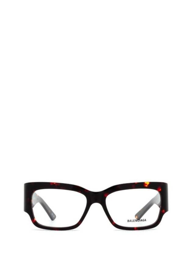 Balenciaga Eyewear Havana Rectangular Eyeglasses Red Black
