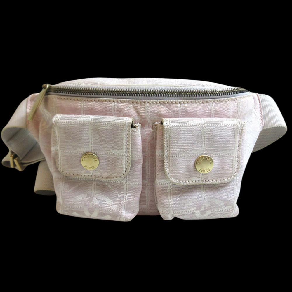 Beige Fabric Chanel Belt Bag