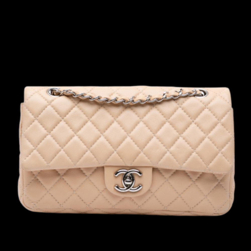 Beige Leather Chanel Flap Bag