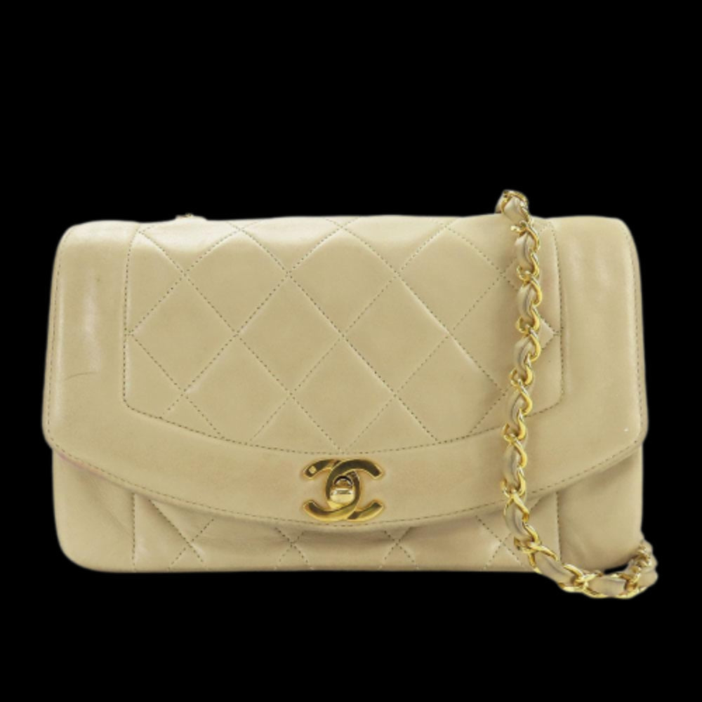 Beige Leather Chanel Flap Bag