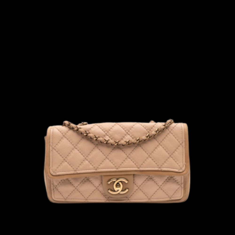 Beige Leather Chanel Flap Bag