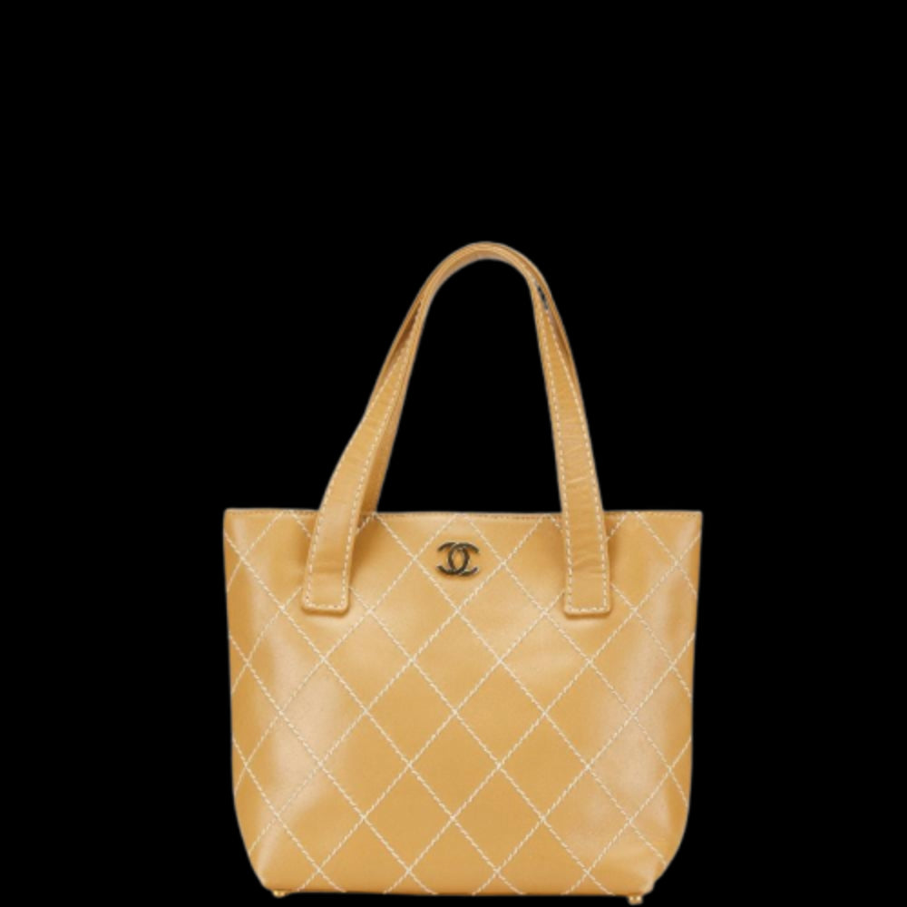 Beige Leather Chanel Tote