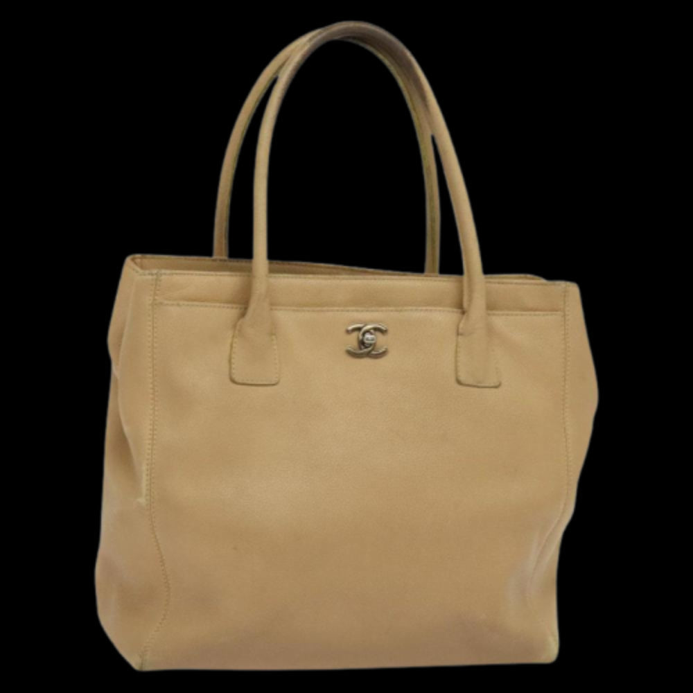 Beige Leather Chanel Tote