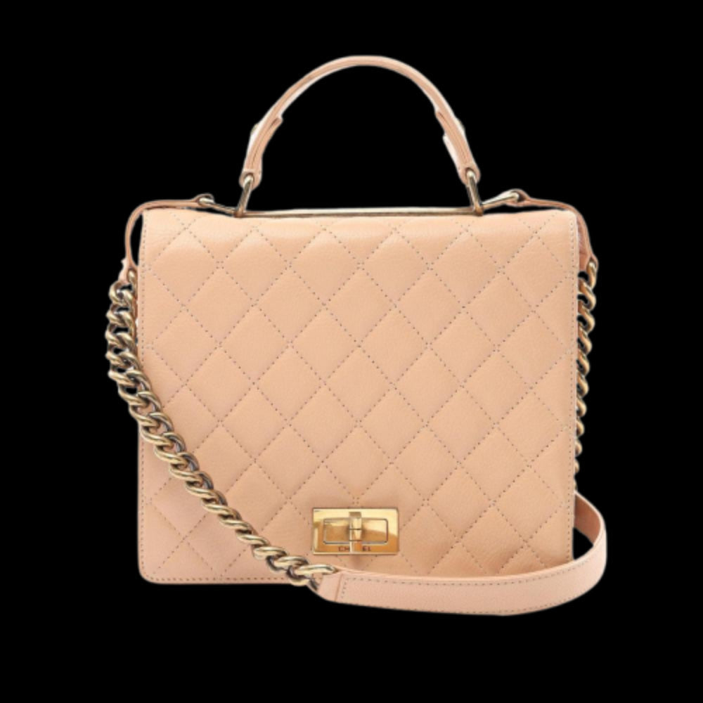 Beige Leather Chanel Flap Bag