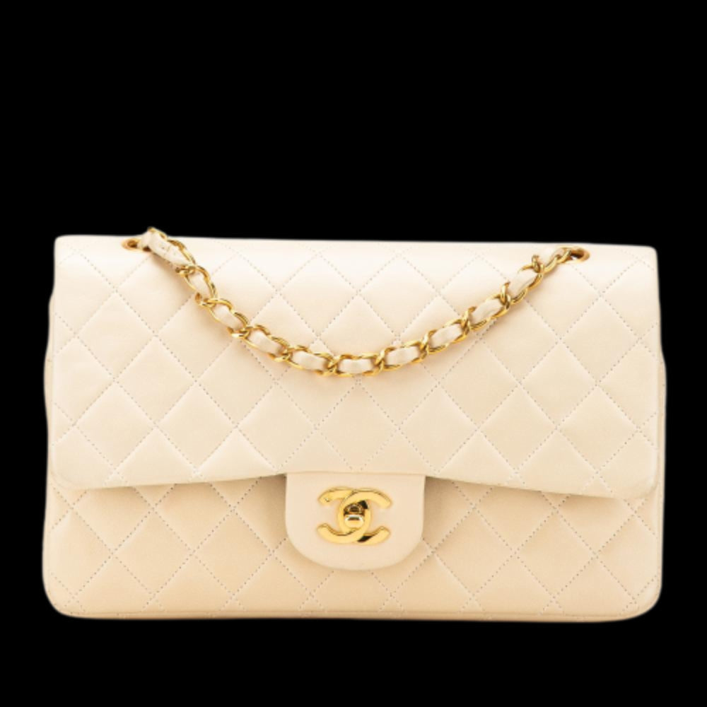 Beige Leather Chanel Flap Bag
