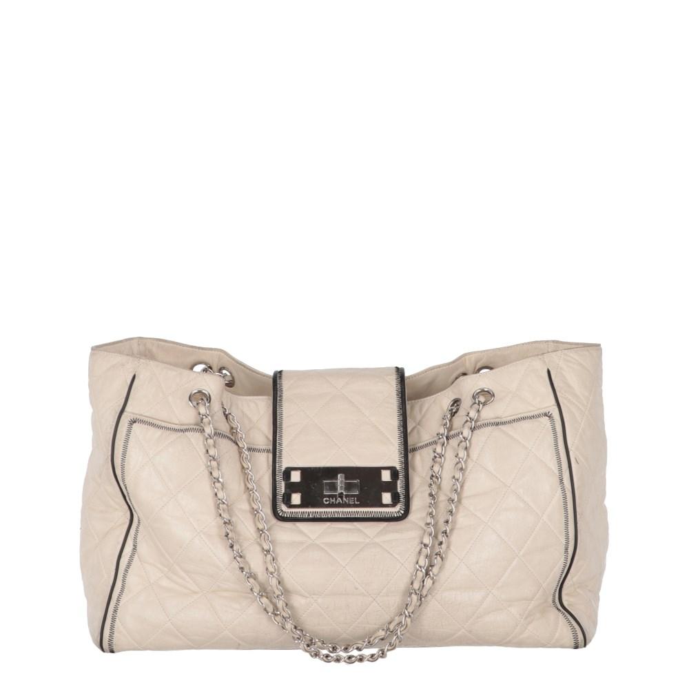 Beige Leather Chanel Shoulder Bag
