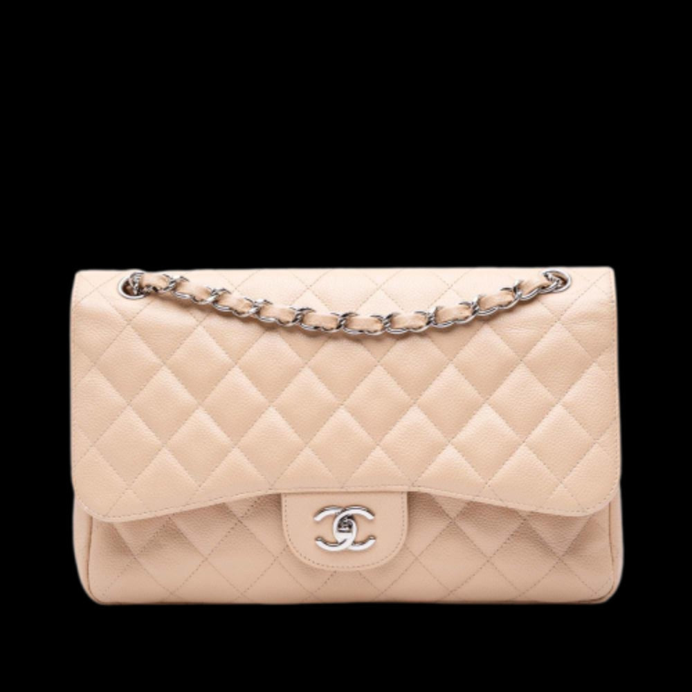 Beige Leather Chanel Flap Bag