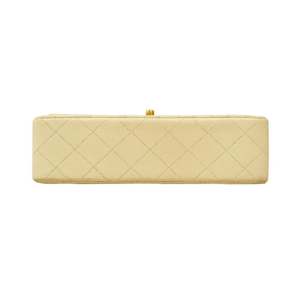 Beige Leather Chanel Flap Bag