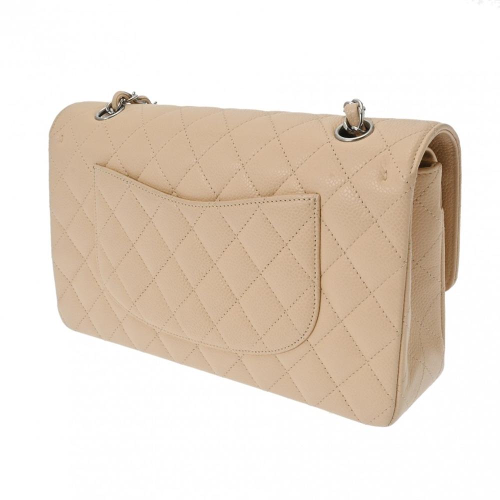 Beige Leather Chanel Flap Bag