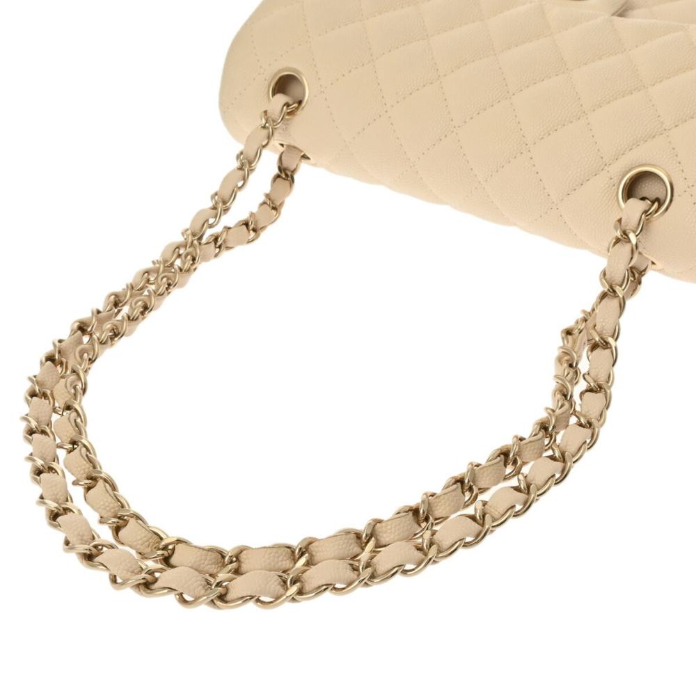 Beige Leather Chanel Flap Bag