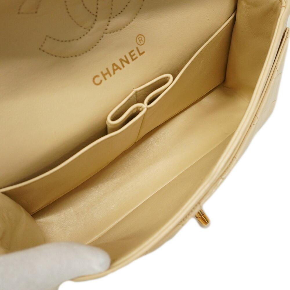 Beige Leather Chanel Flap Bag
