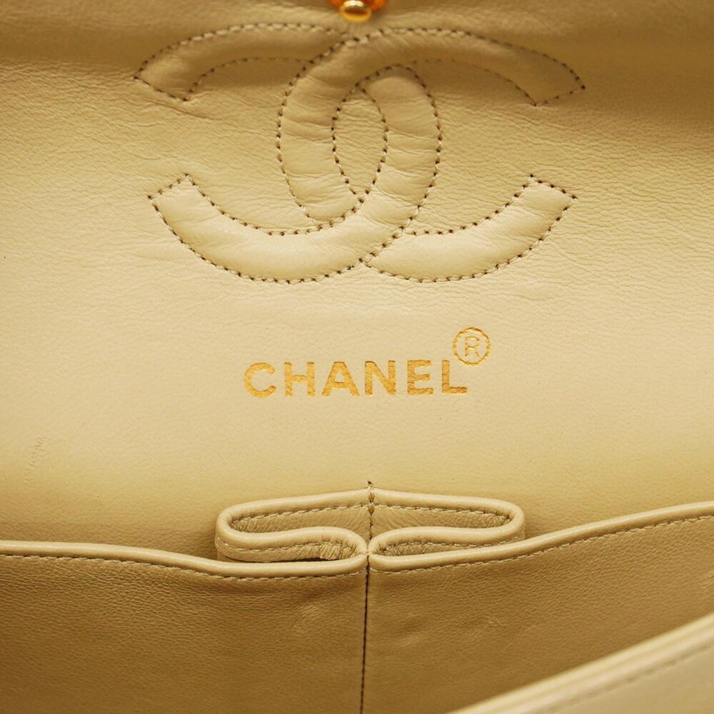 Beige Leather Chanel Flap Bag