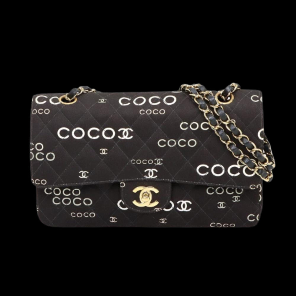 Black Canvas Chanel Shoulder Bag