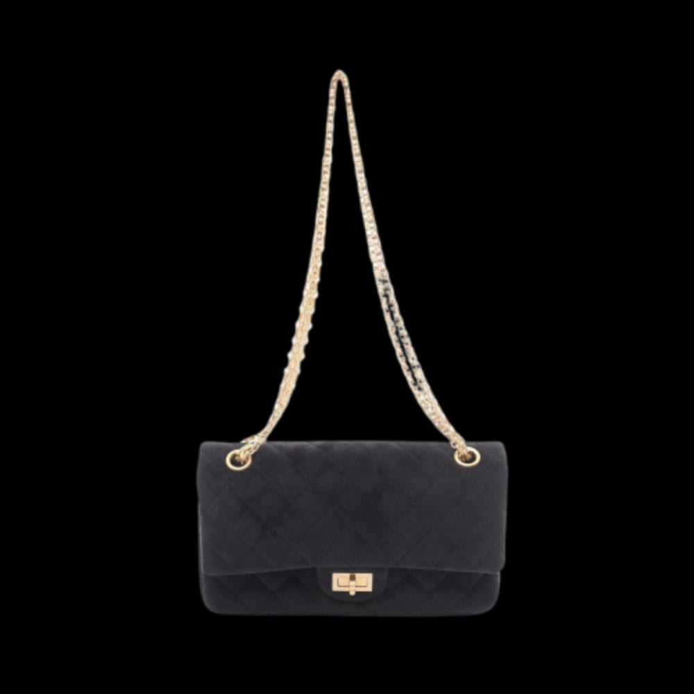 Black Fabric Chanel Flap Bag