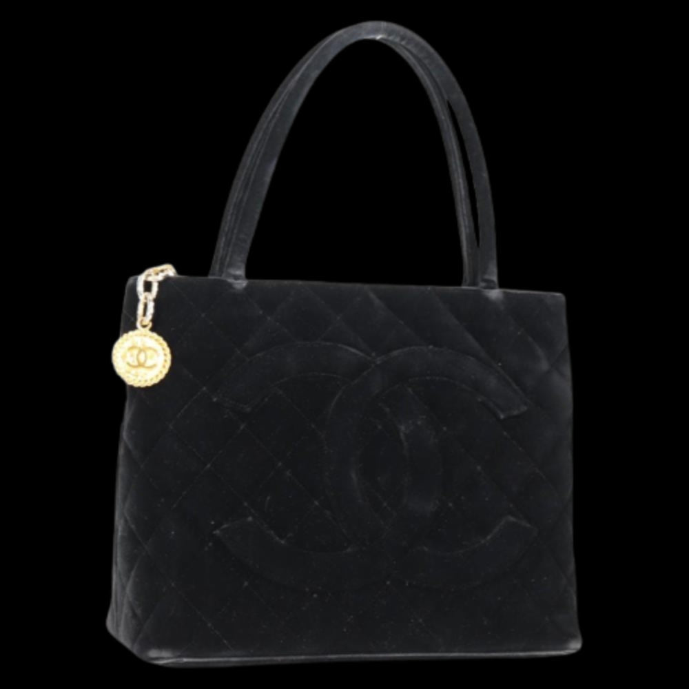 Black Fabric Chanel Tote