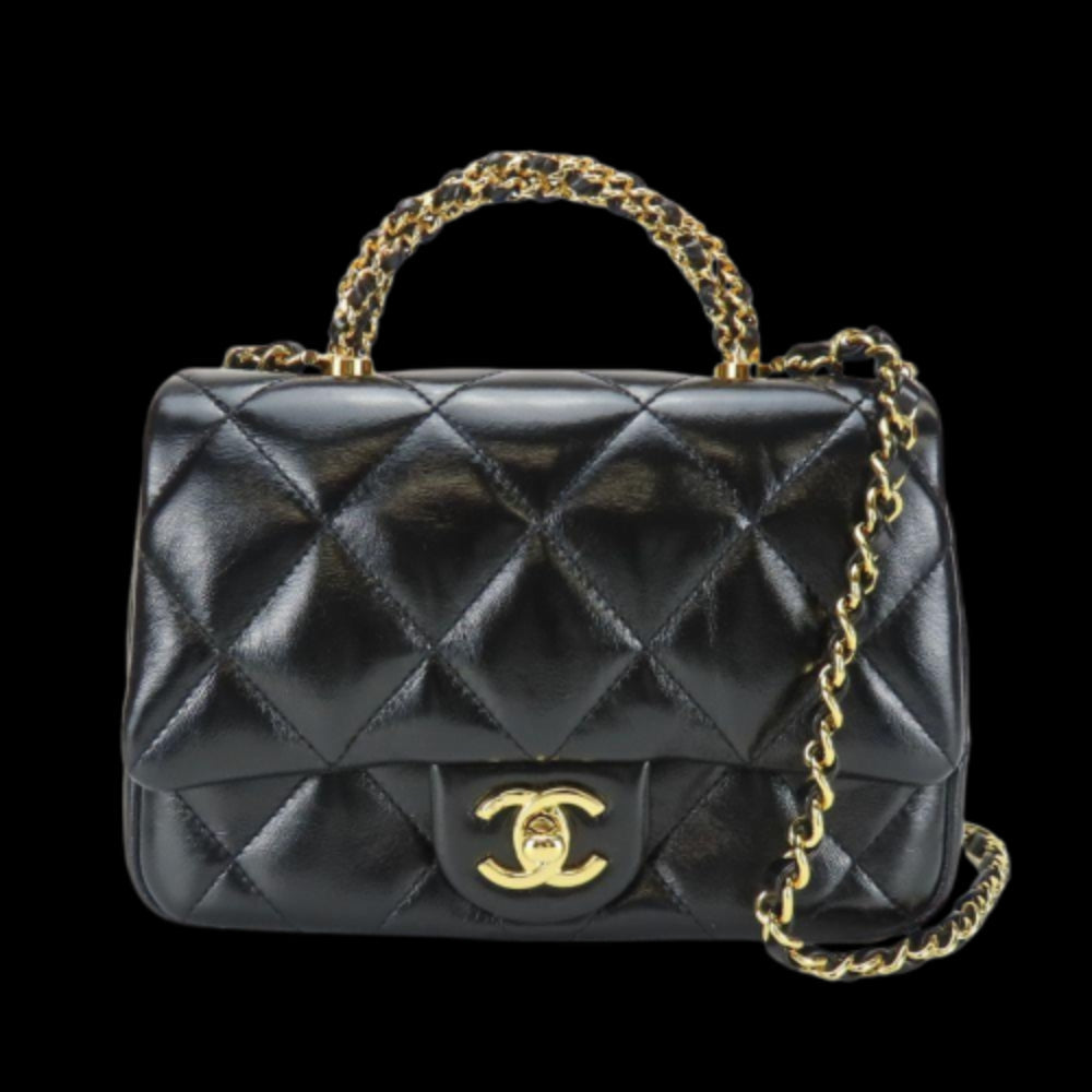 Black Fabric Chanel Flap Bag