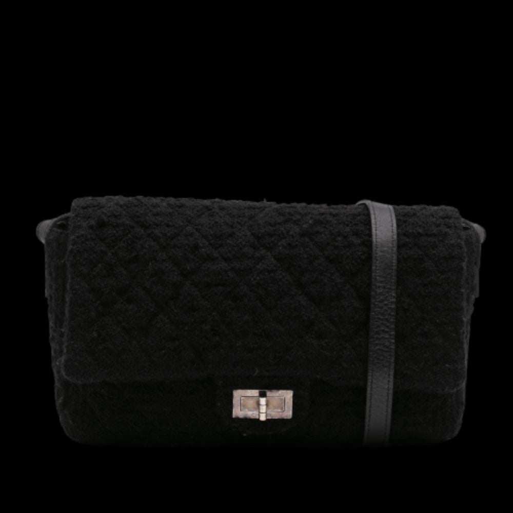 Black Fabric Chanel Flap Bag