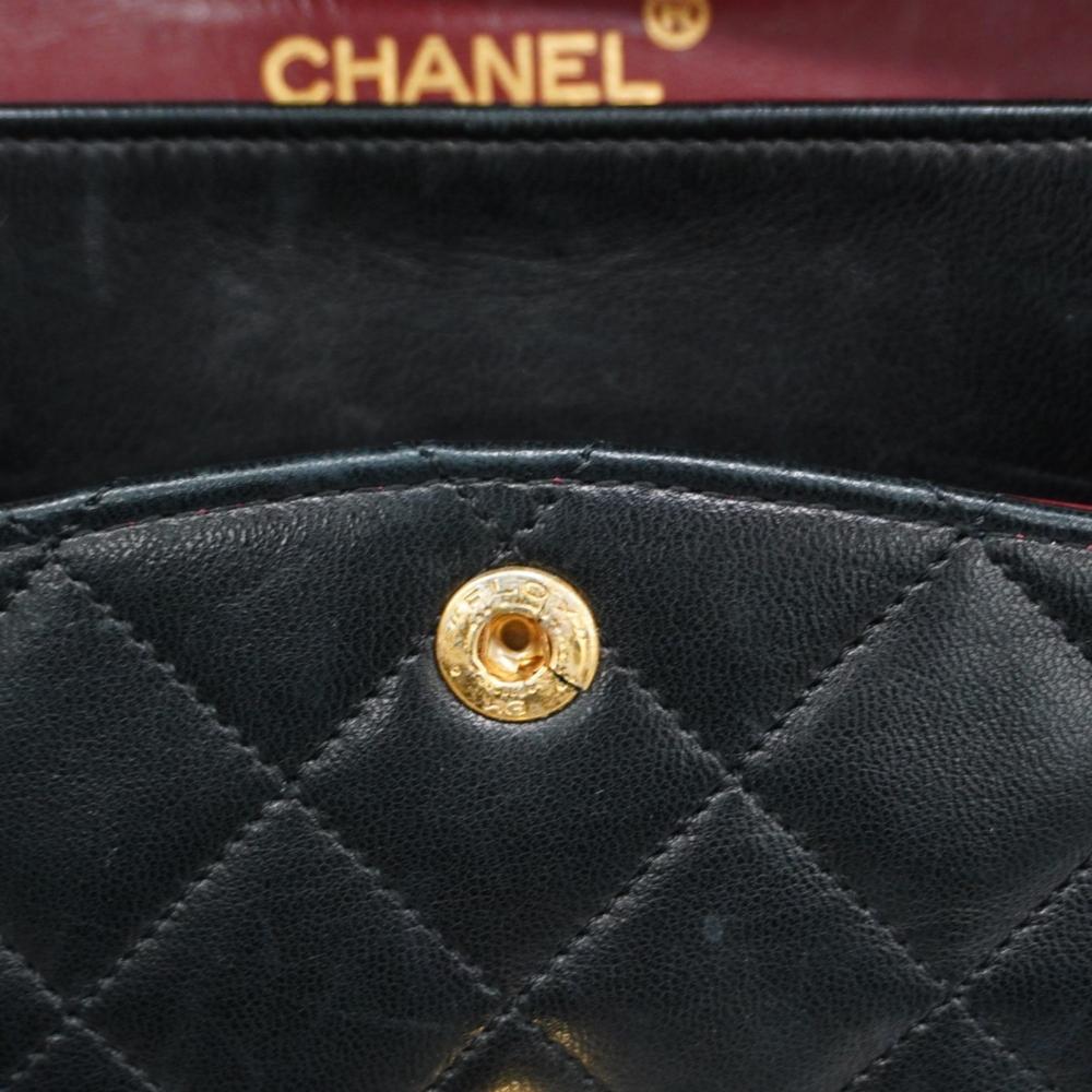 Black Leather Chanel Flap Bag