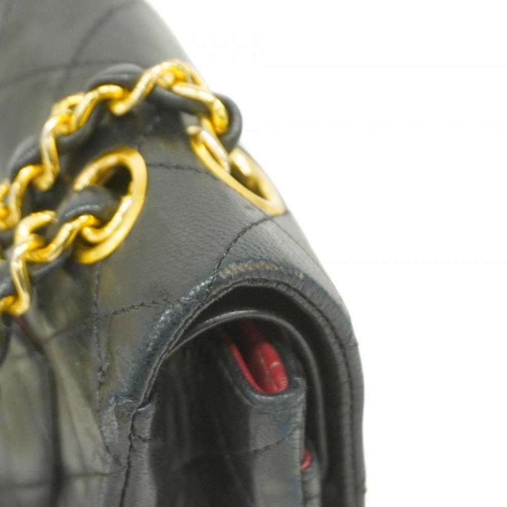 Black Leather Chanel Flap Bag