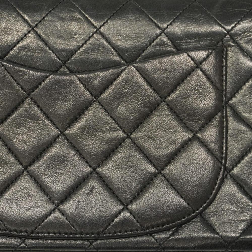 Black Leather Chanel Flap Bag