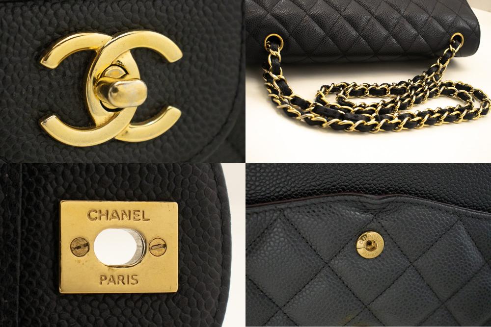 Black Leather Chanel Flap Bag