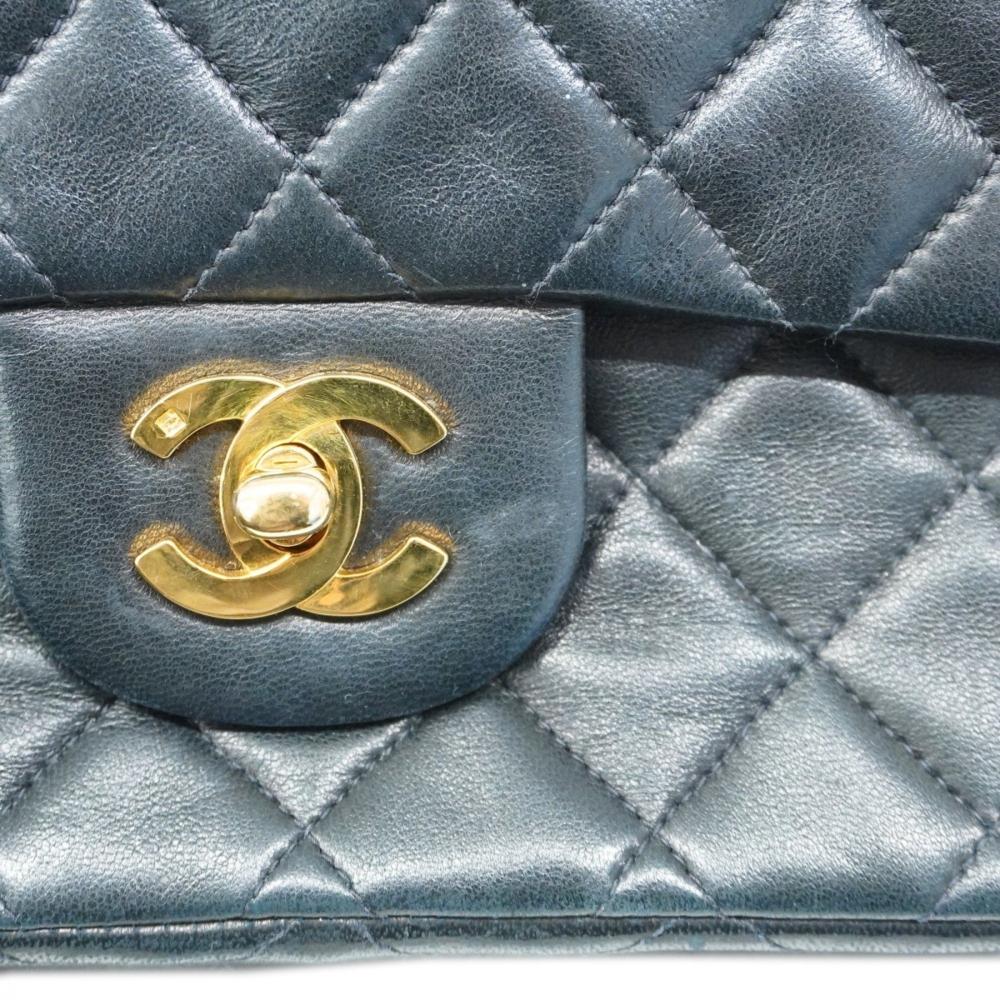 Black Leather Chanel Flap Bag