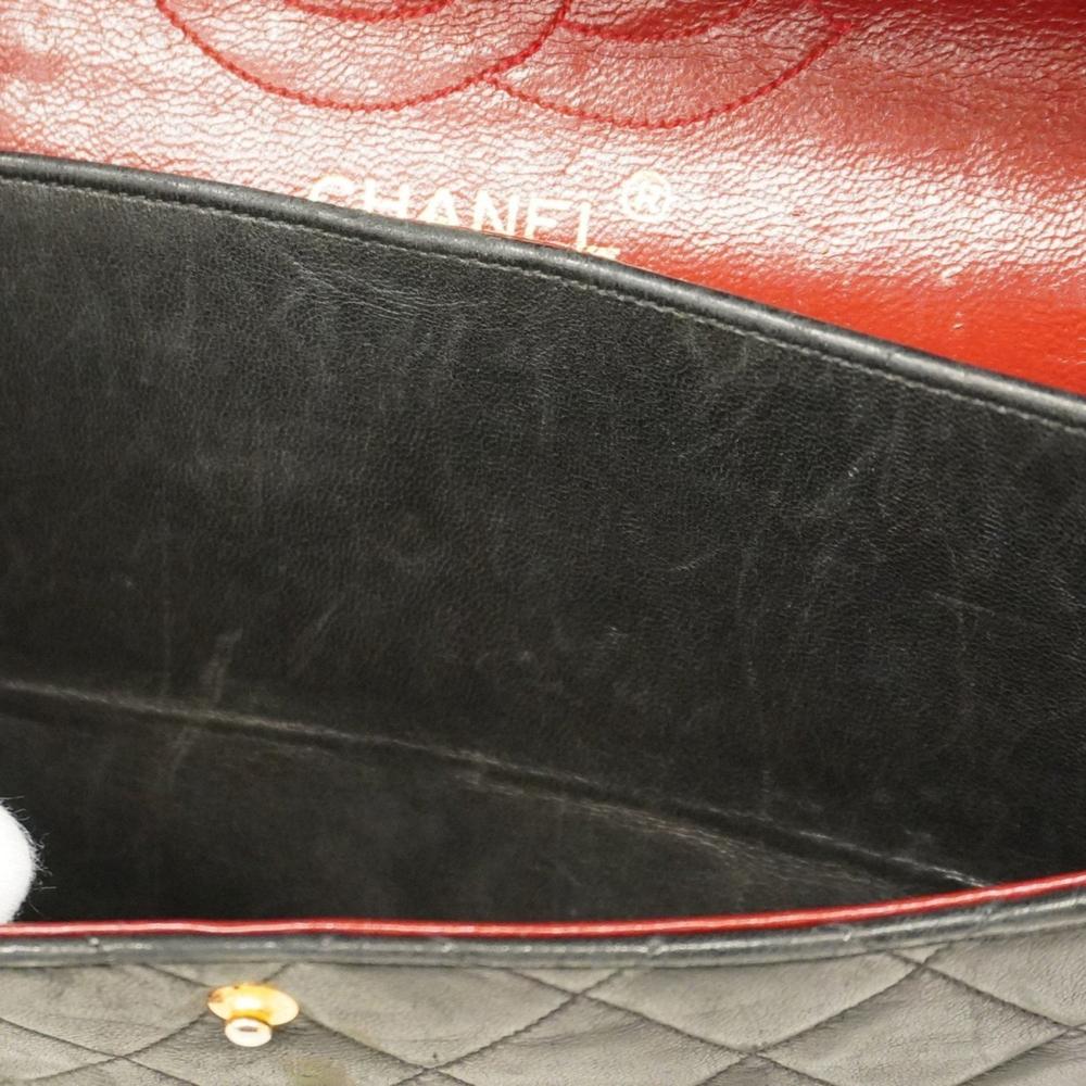 Black Leather Chanel Flap Bag